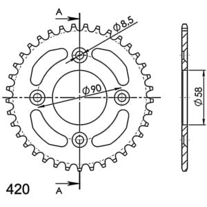 Corona Supersprox Aluminio Honda 420 x 37