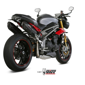 Escape Mivv 2 Slip-On Suono black con tapa carbono Triumph Speed Triple 2016-17