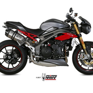 Escape Mivv 2 Slip-On Speed edge St. Steel con tapa carbono Triumph Speed Triple 2016-17