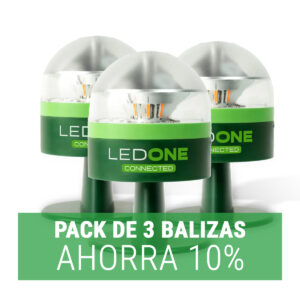 PACK 3 BALIZAS EMERGENCIA V16 LEDONE CONECTADA A DGT HOMOLOGADA