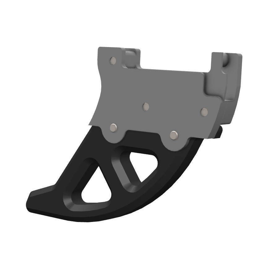 PROTECTOR DISCO FRENO TRASERO CROSSPRO ALUMINIO / DTC GASGAS 10-18 / RIEJU 20-24 PLATA / NEGRO