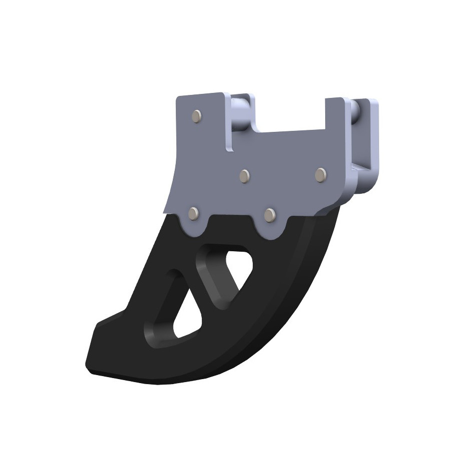 PROTECTOR DISCO FRENO TRASERO CROSSPRO ALUMINIO / DTC GASGAS 21-24 / HUSQVARNA 22-24 PLATA / NEGRO